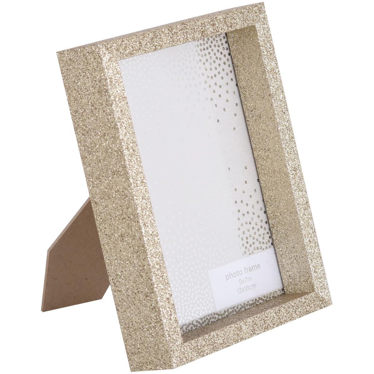 VGO - Marco de Foto con Purpurina 13x18 cm Negro Madera