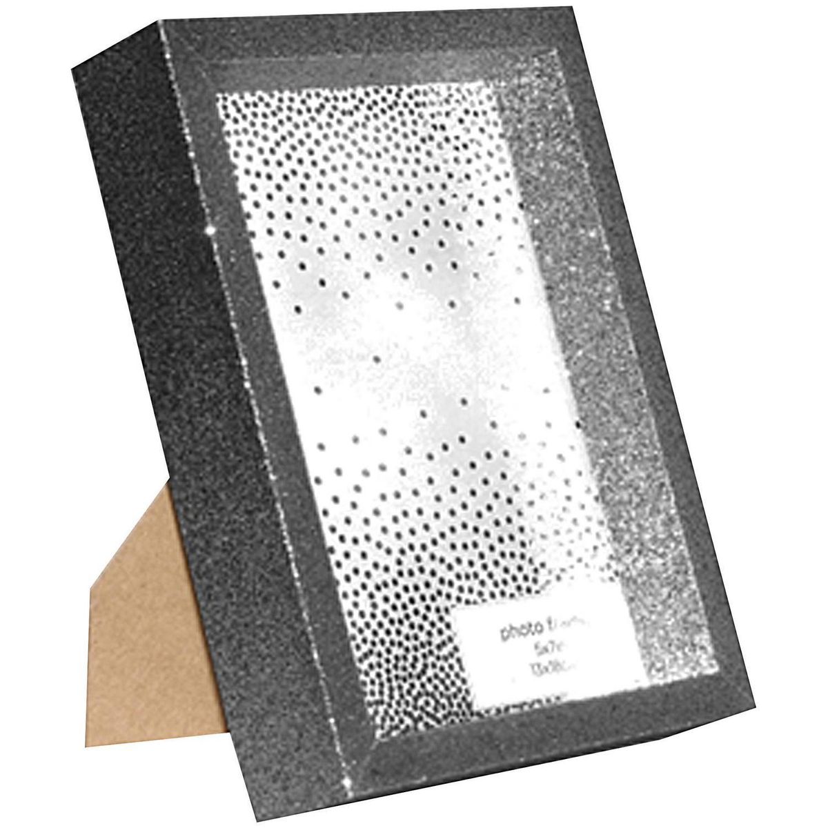 VGO - Marco de Foto con Purpurina 13x18 cm Plateado Madera