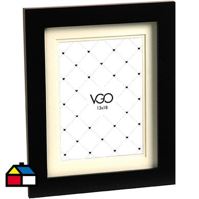 Marco de fotos 15x20 cm Madera con passepartout Negro