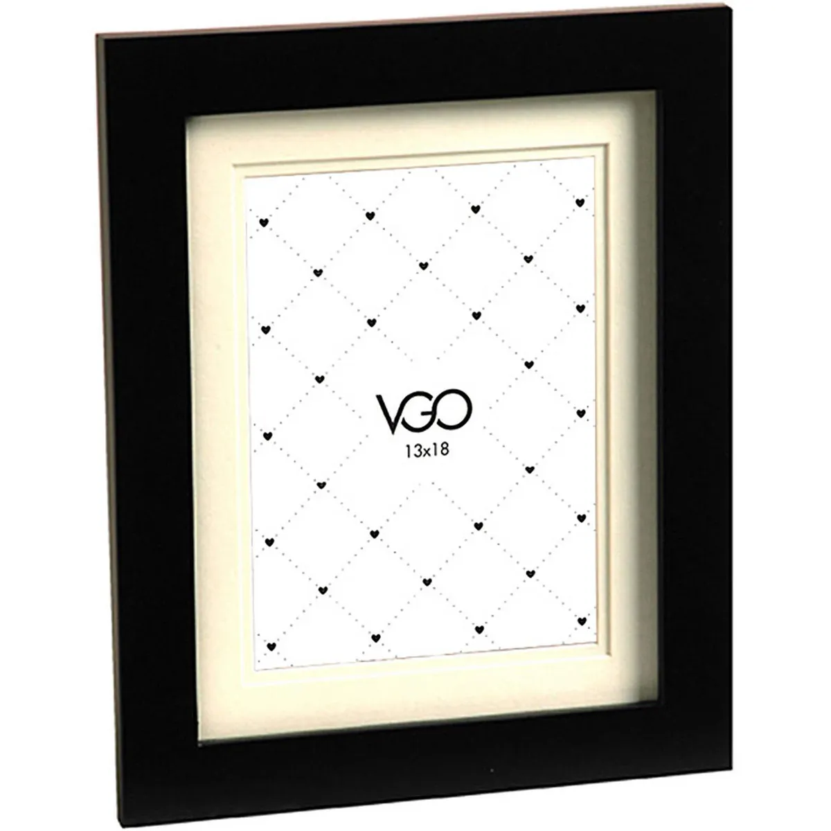 VGO - Marco de Foto con Passepartout 15x20 cm Negro Madera