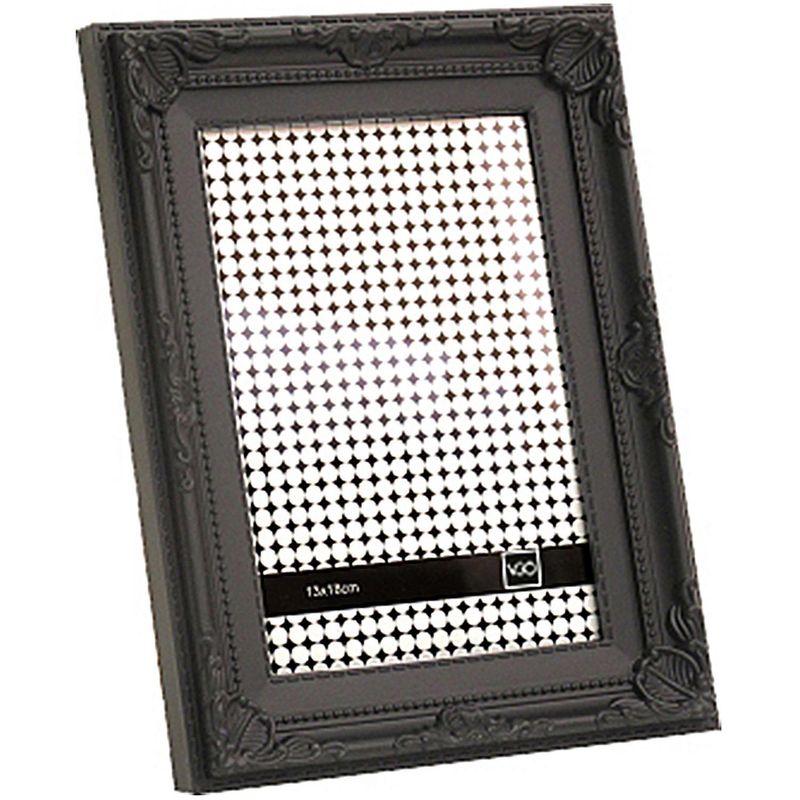 VGO - Marco de fotos 15x20 cm Plástico Antique Negro