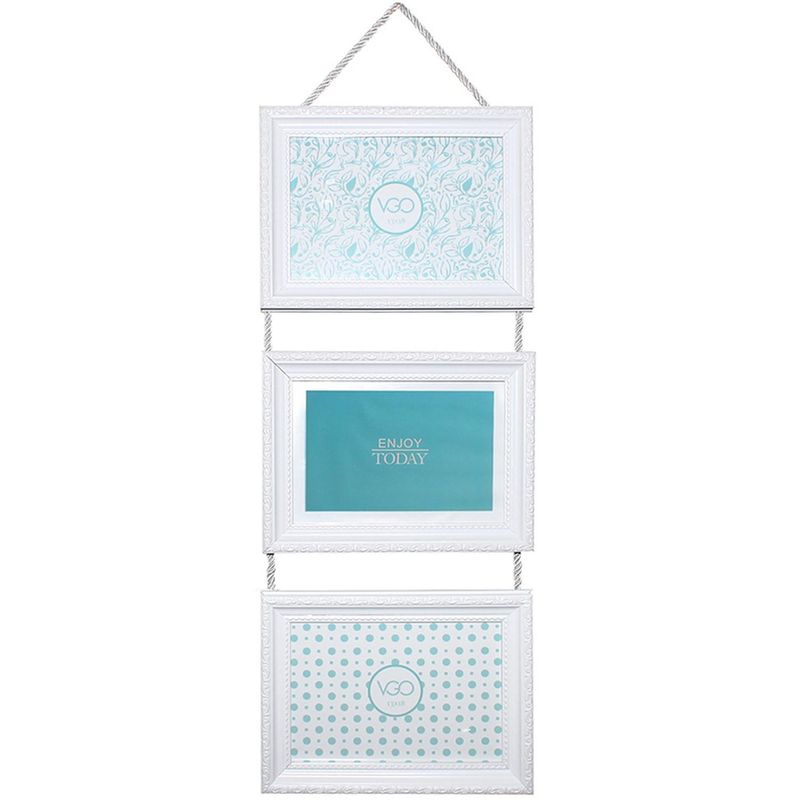 VGO - Marco 10x15 cm triple brilloso blanco