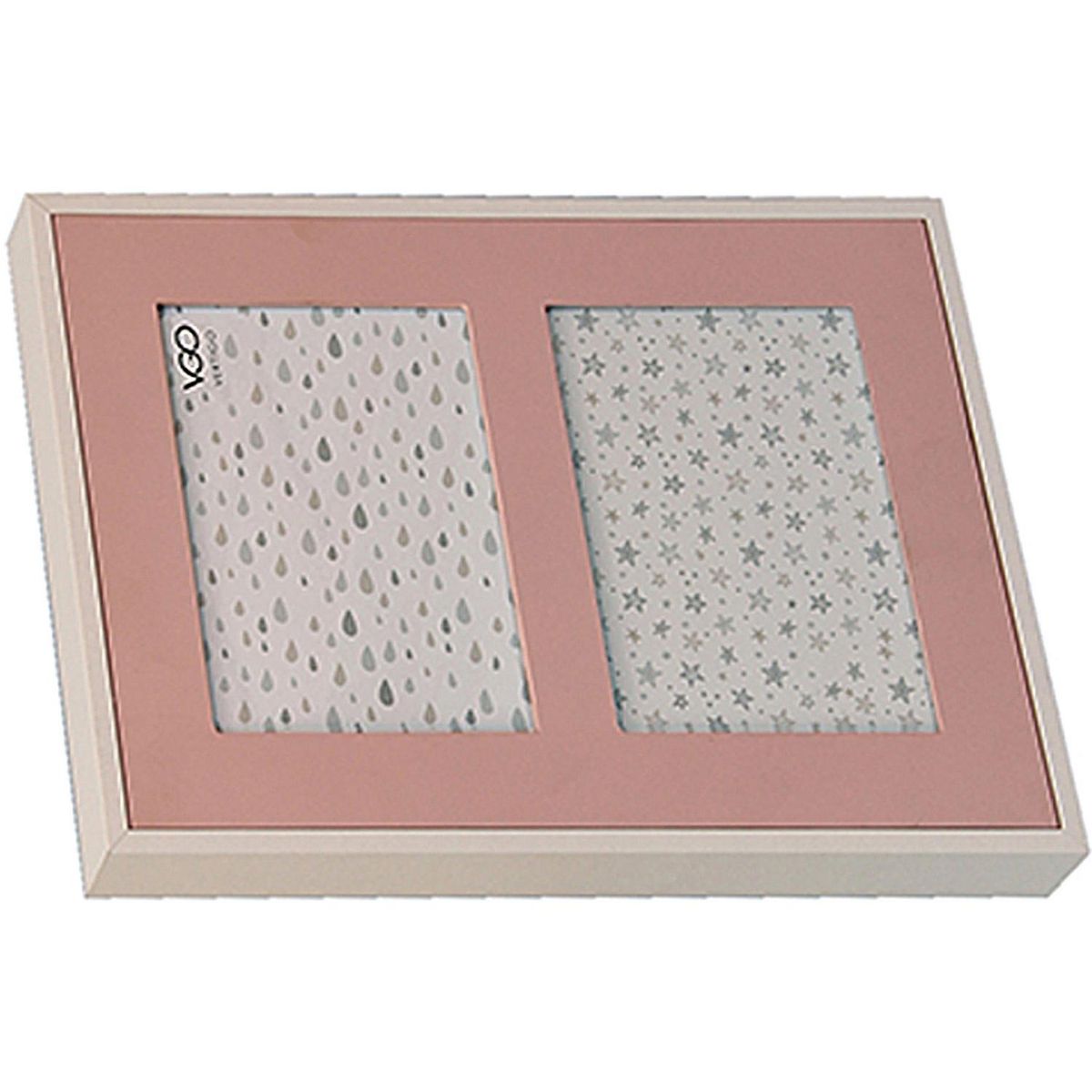 VGO - Marco 2 Fotos 13x18 cm Rosado Plástico