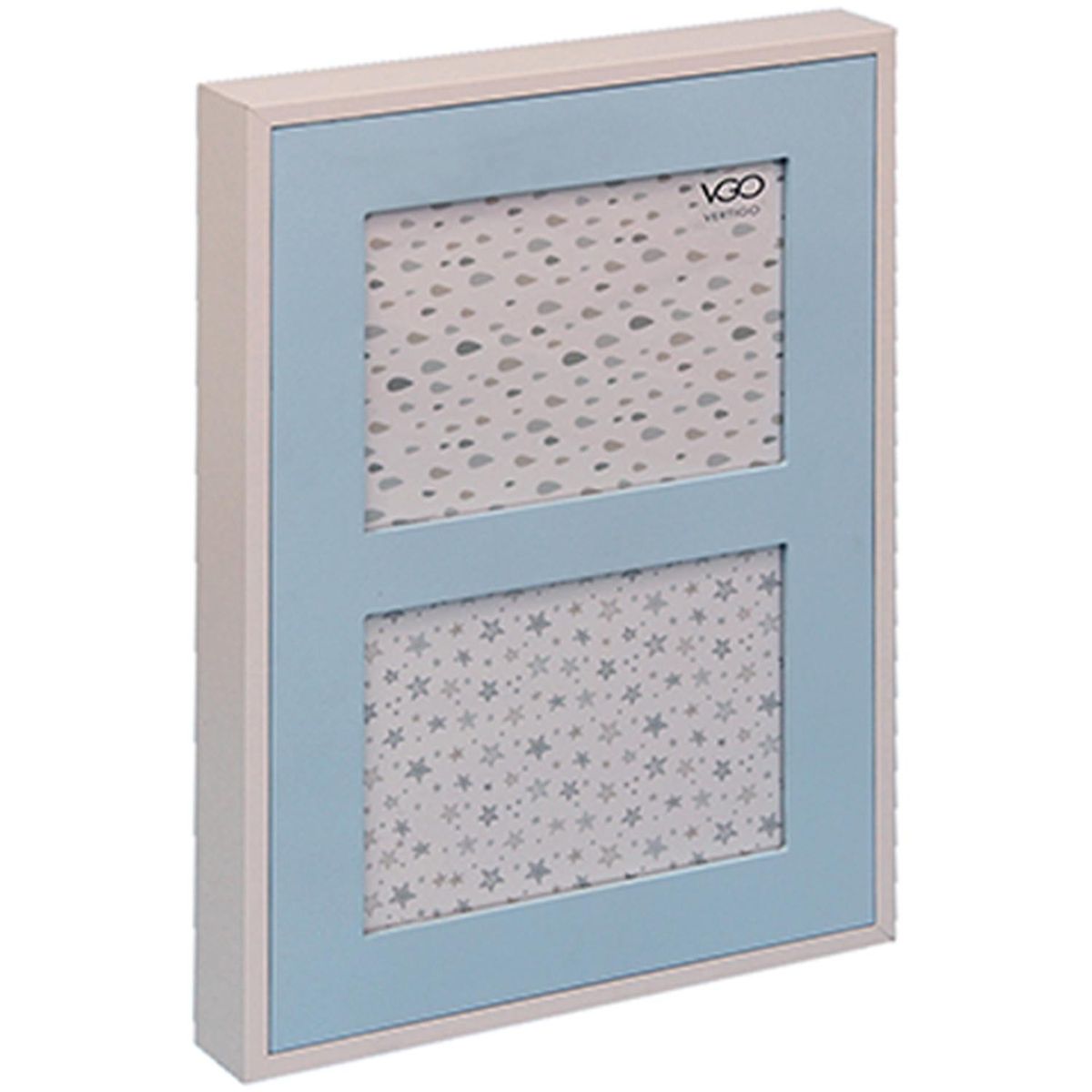 VGO - Marco 2 Fotos 13x18 cm Celeste Plástico