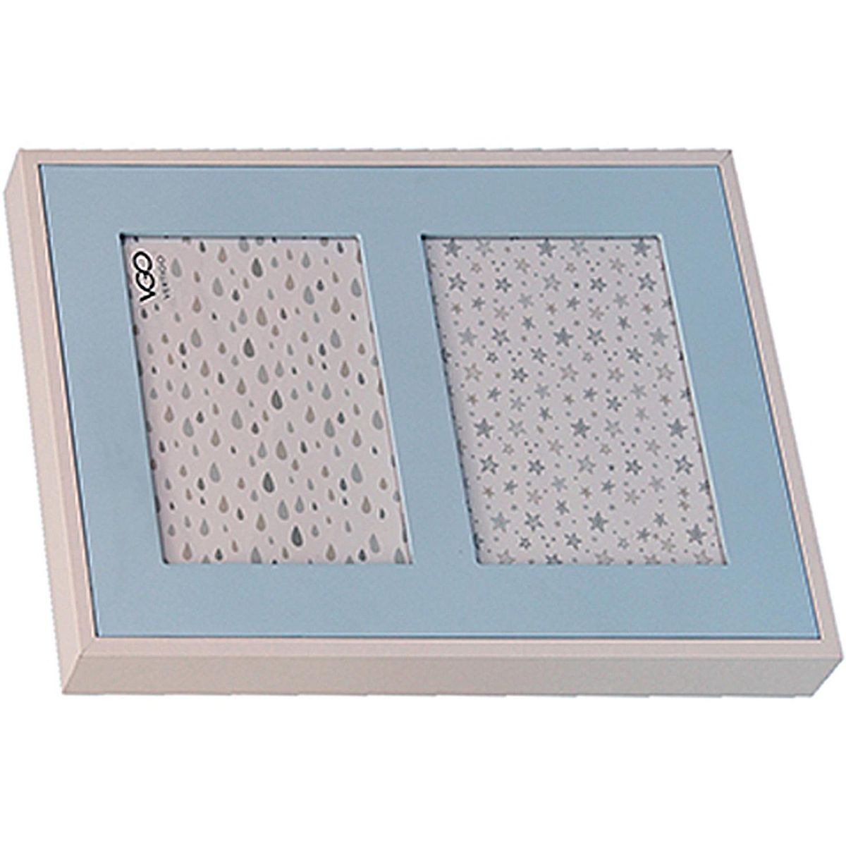 VGO - Marco 2 Fotos 13x18 cm Celeste Plástico