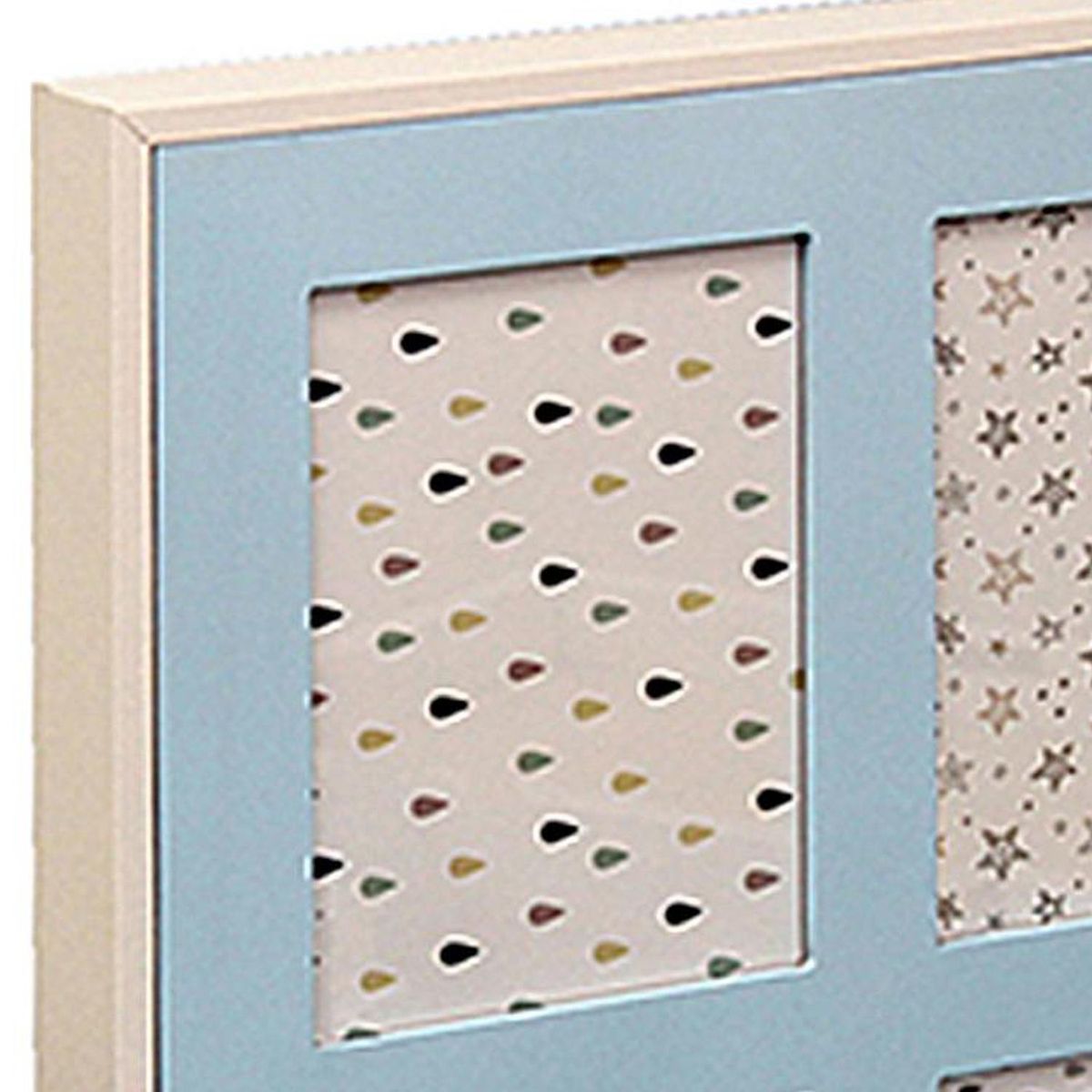 VGO - Marco de Fotos Cuádruple 13x18 cm Celeste Plástico