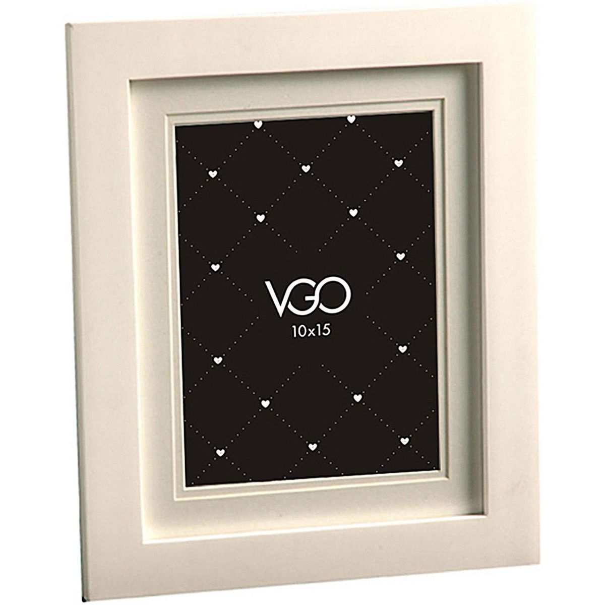VGO - Marco de Foto con Passpartout 15x20 cm Blanco Madera