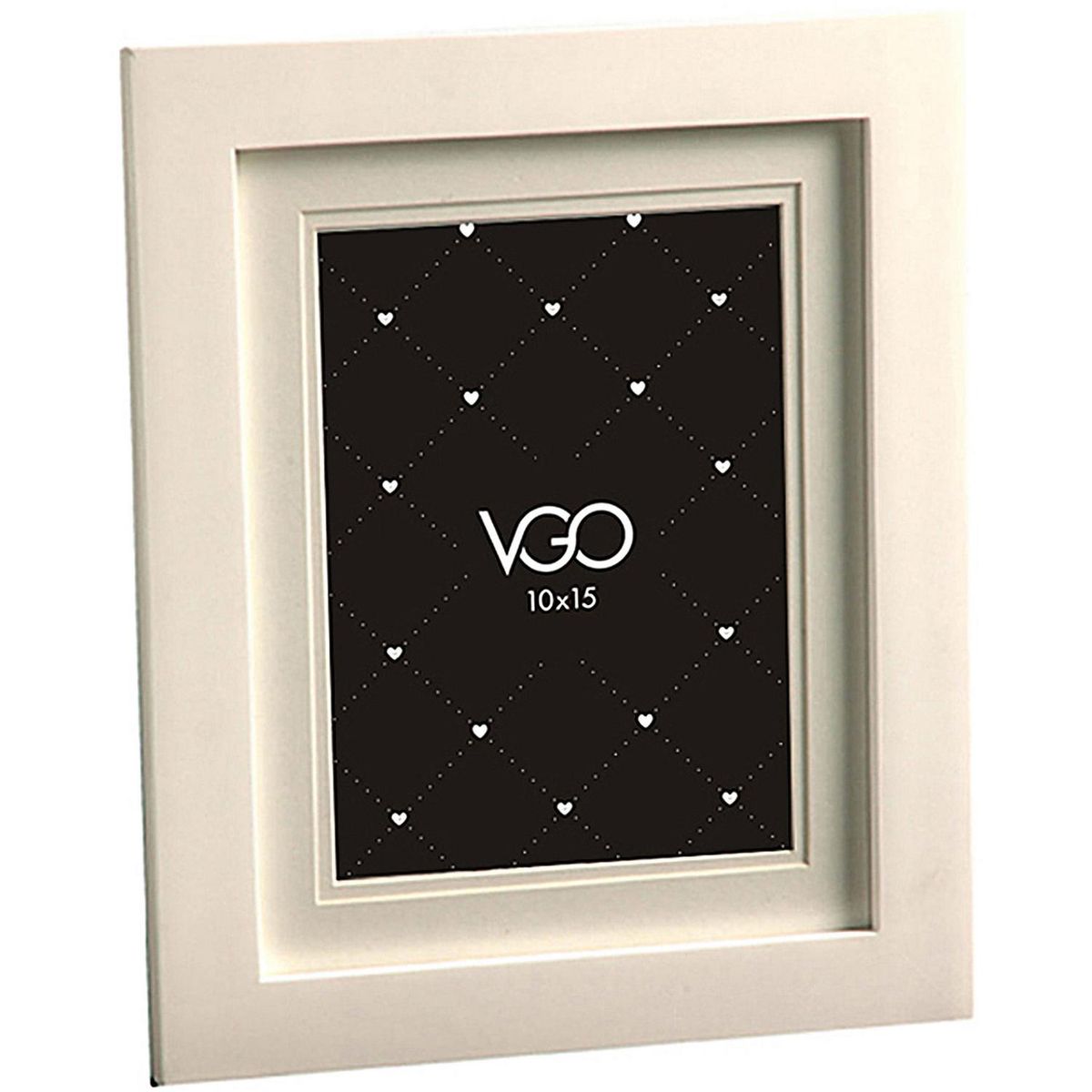VGO - Marco de Foto con Passpartout 13x18 cm Blanco Madera