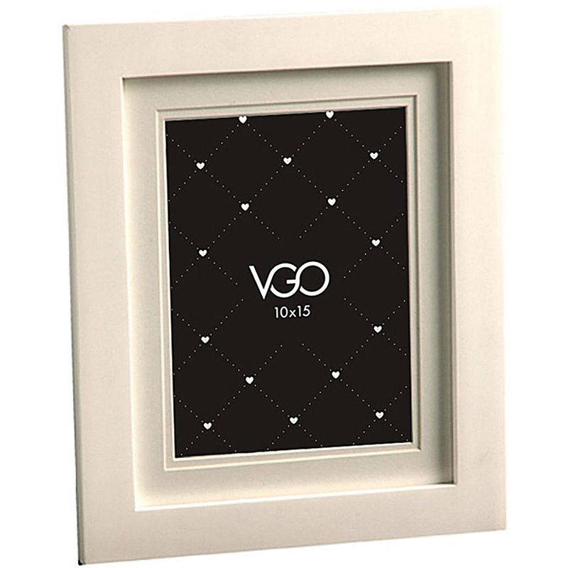 VGO - Marco de Foto con Passpartout 13x18 cm Blanco Madera