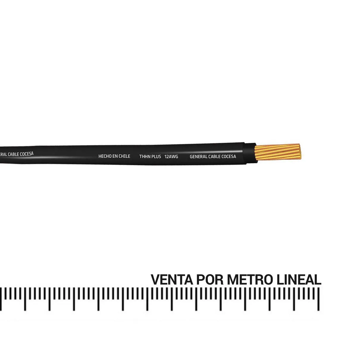 GENERAL CABLE COCESA - Cable thhn plus (Thwn-2) 12 Awg Metro lineal Negro