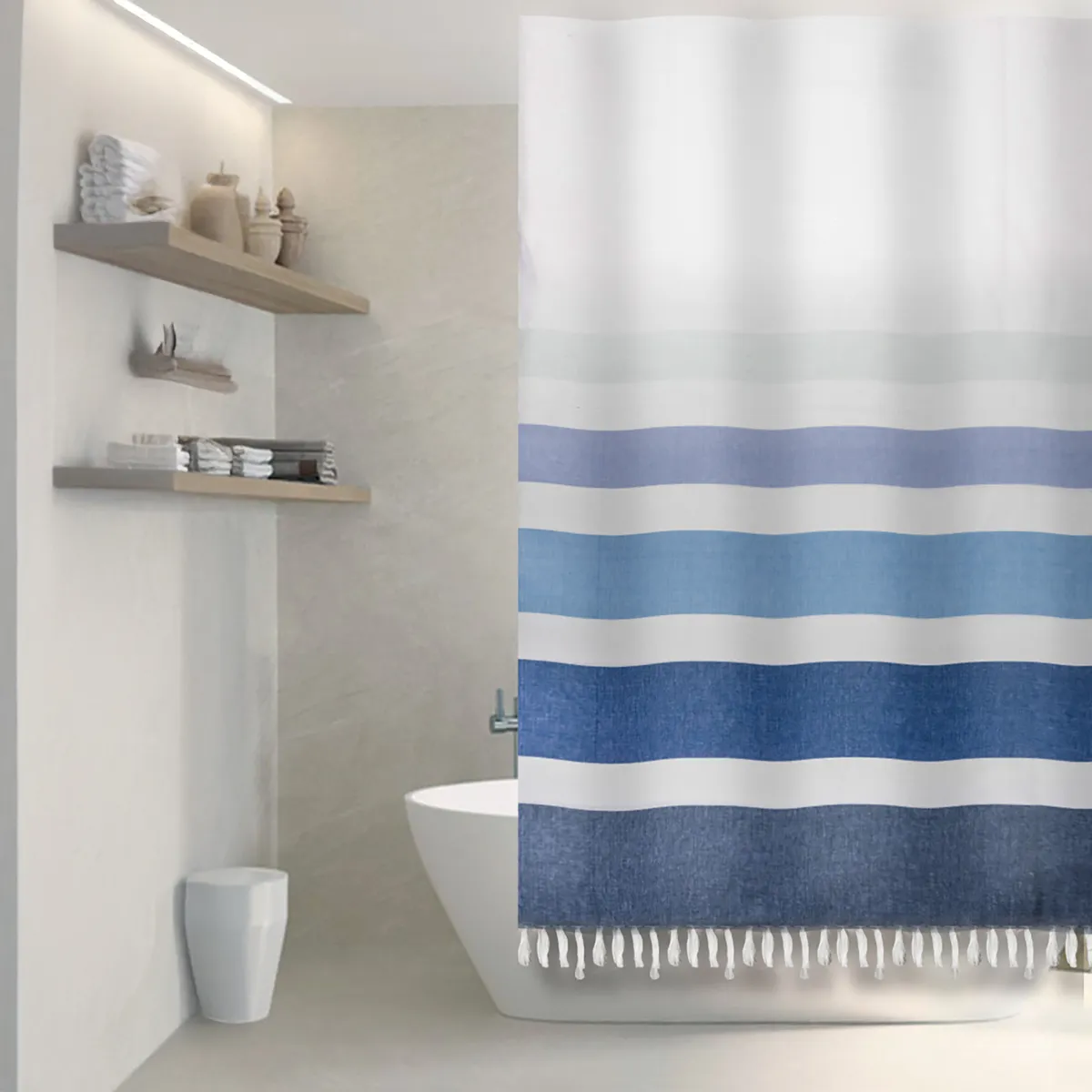 DECO EXPRESS - Cortina De baño 180x180 cm Azul
