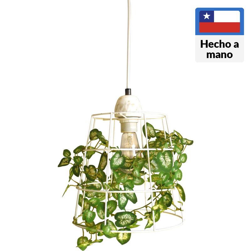 CAROLD STEVENS - Lámpara Colgante Jaula Metal Blanco 26 cm