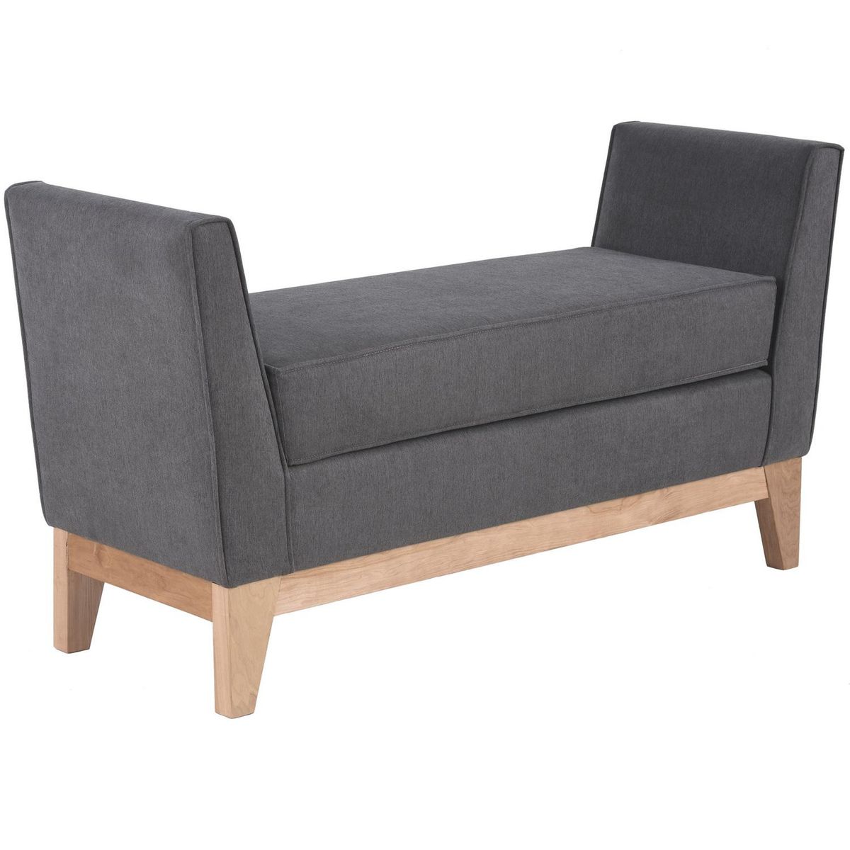 NUEVALINEA - Banqueta 130x45x72 cm gris oscuro