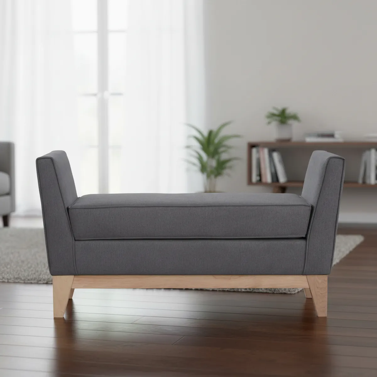 NUEVALINEA - Banqueta 130x45x72 cm gris oscuro