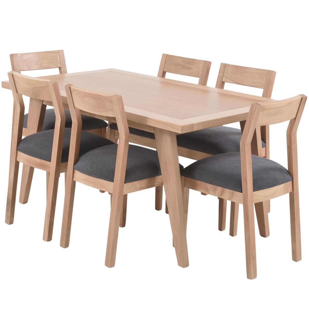 NUEVALINEA - Juego de Comedor Nova 6 Sillas Mesa Rectangular 90x80x150 cm Madera