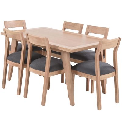 Imagen 2 del producto Juego de Comedor Nova 6 Sillas Mesa Rectangular 90x80x150 cm Café