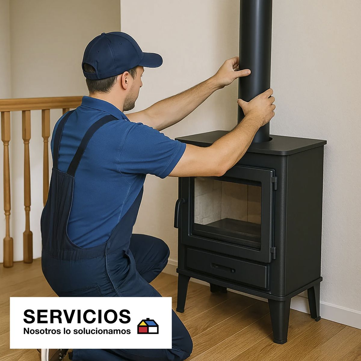 SERV HOGAR - Instalación Calefactor a Leña en casa de 2 pisos OTRAS MARCAS