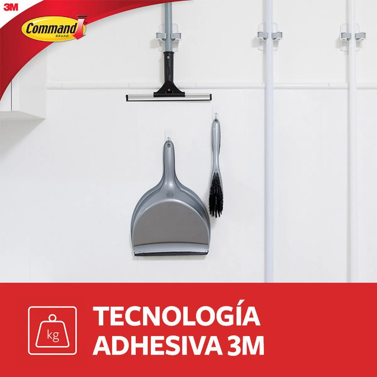 COMMAND - Colgador para Escoba Pack 2 Unidades