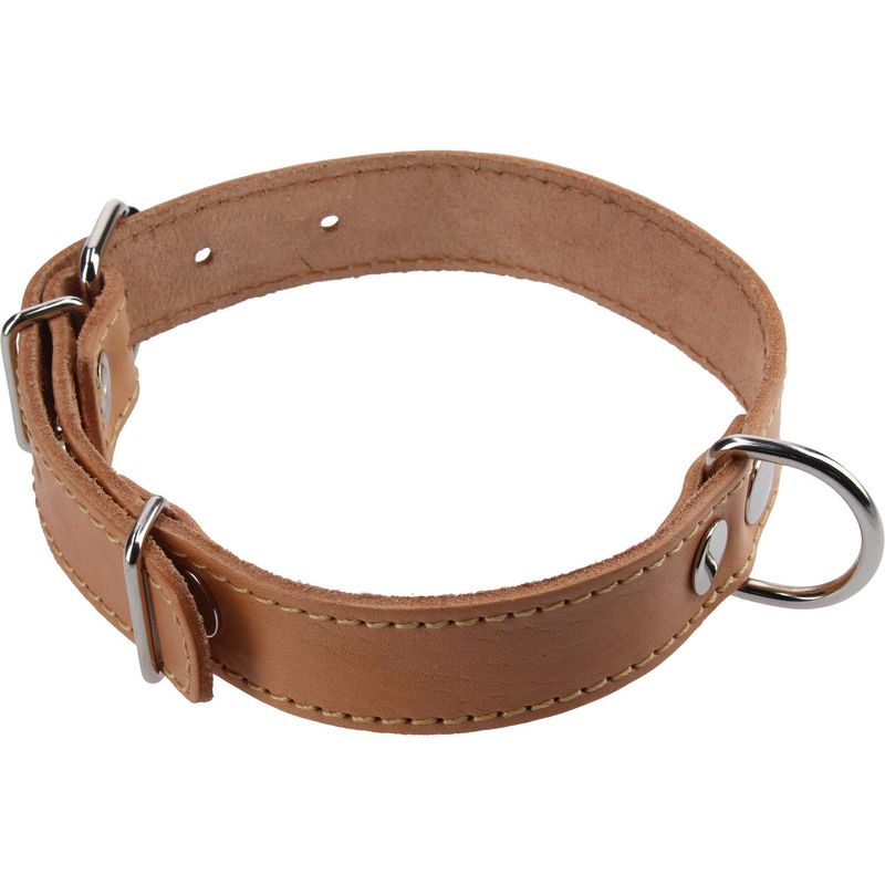 PETIZOOS - Collar de suela con costura de 50x2,5 cm de color natural