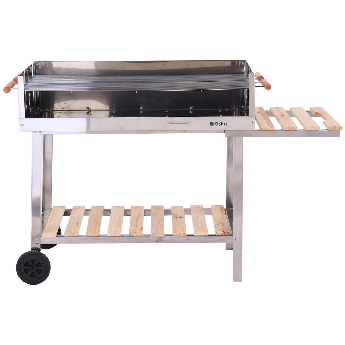 ALBIN TROTTER - Parrilla a Carbón con Ruedas Acero Inoxidable