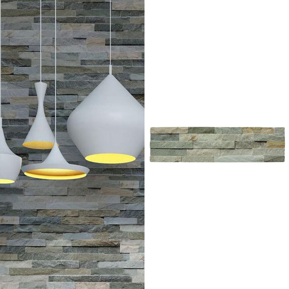 HOLZTEK - Piedra Natural Mosaico 60x15 cm Variados 0.63 m2