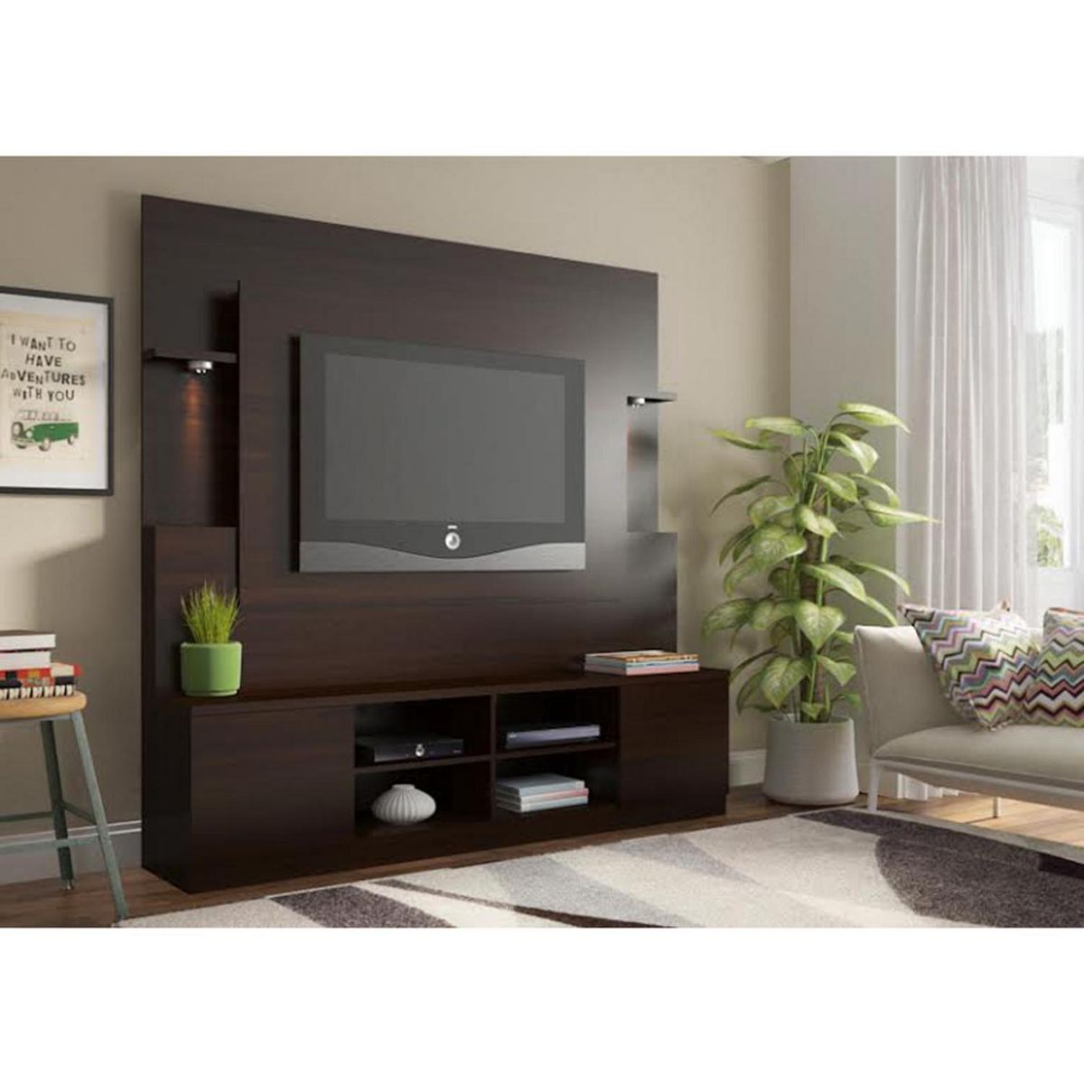 EXIT - Estante moderno para TV hasta 60" con luz led