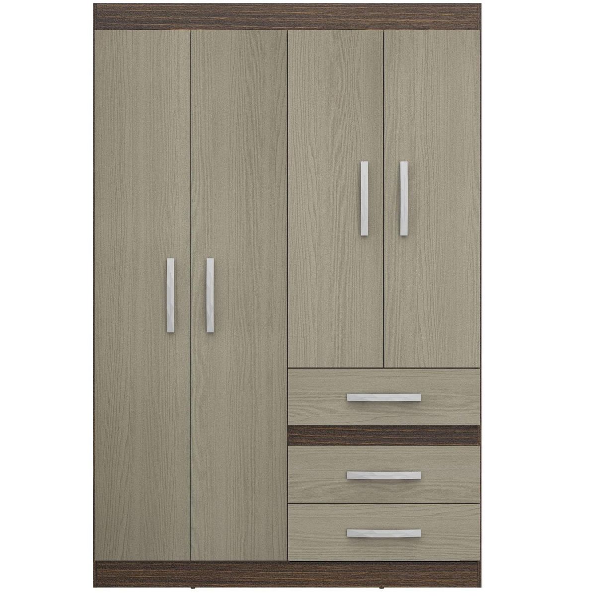 EXIT - Clóset 4 Puerta(s) 3 Cajón(es) 2 Repisa(s) 121x182x47 cm Tabaco/Beige