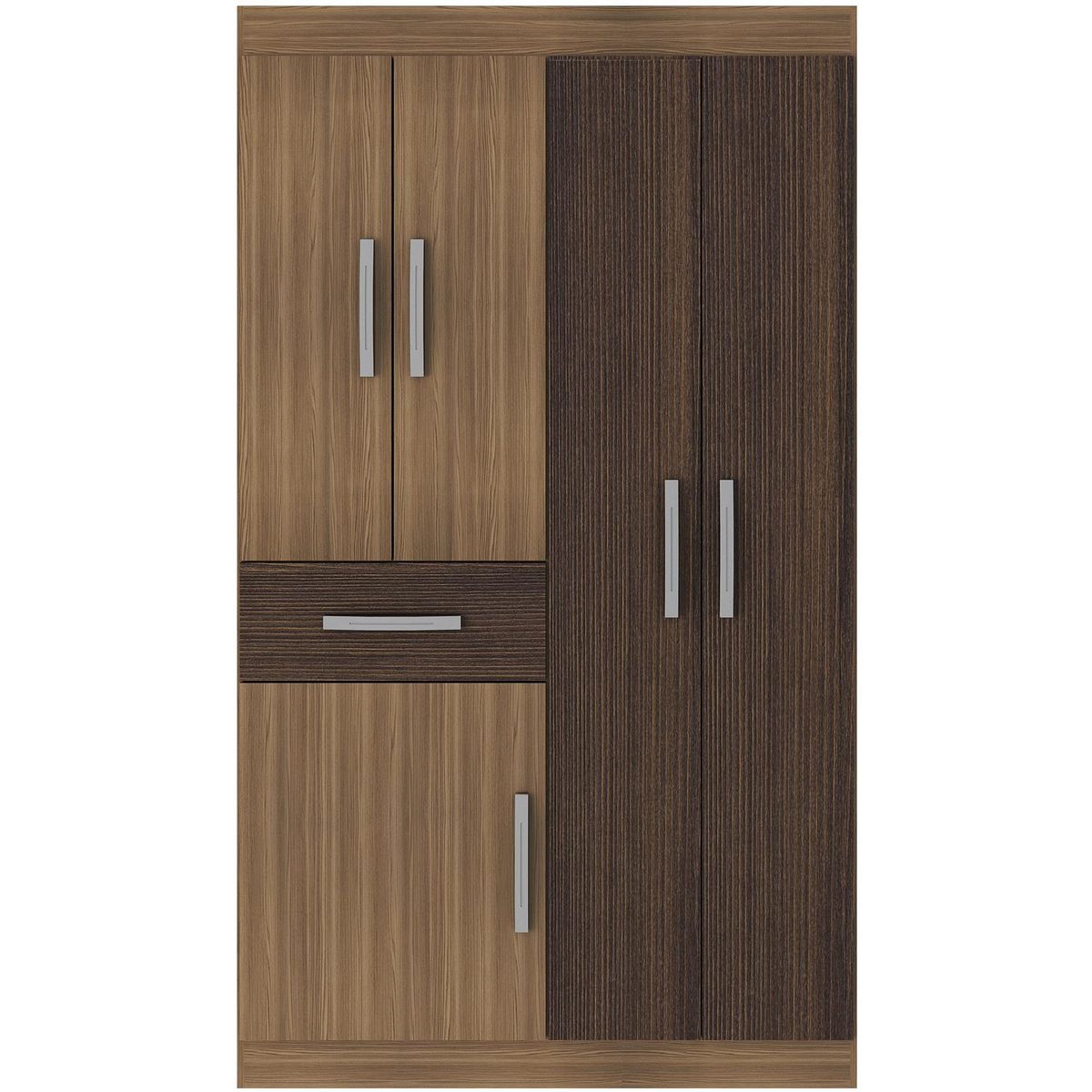 EXIT - Clóset 5 Puerta(s) 1 Cajón(es) 2 Repisa(s) 105x181x40 cm Tabaco/Beige