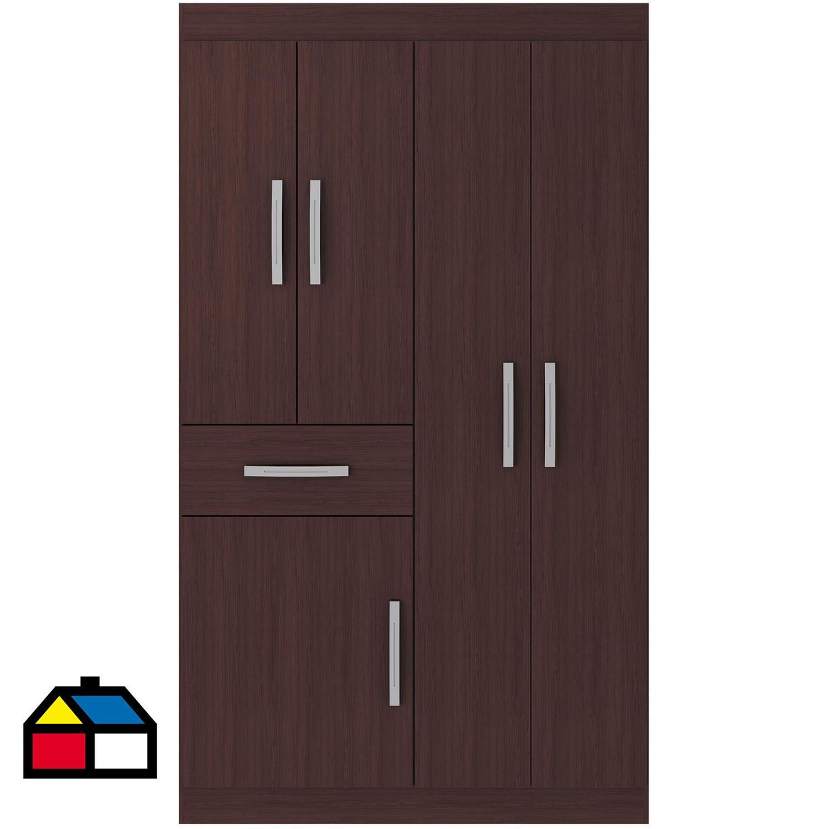 EXIT - Clóset 5 Puerta(s) 1 Cajón(es) 2 Repisa(s) 105x181x40 cm Caoba