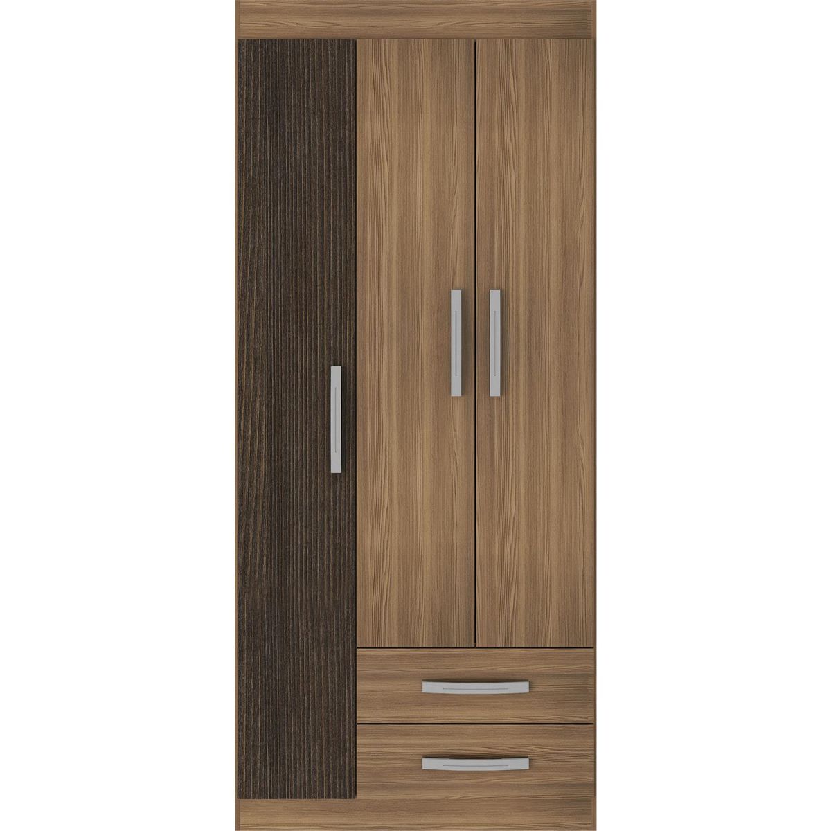 EXIT - Clóset 3 Puerta(s) 2 Cajón(es) 2 Repisa(s) 79x181x40 cm Tabaco/Beige