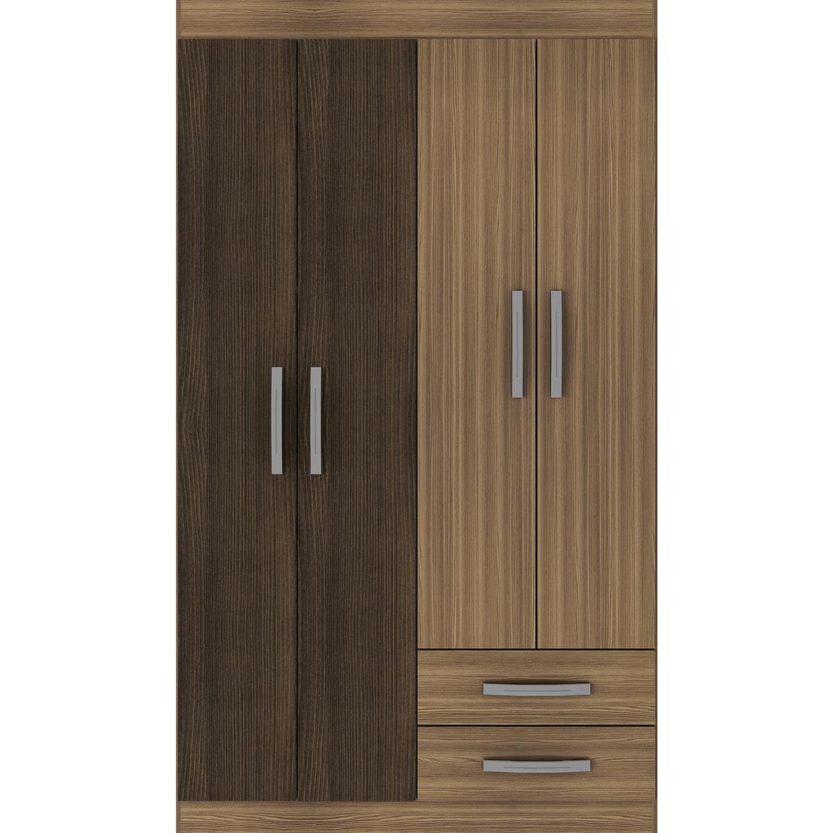 EXIT - Clóset 4 Puerta(s) 2 Cajón(es) 2 Repisa(s) 105x181x40 cm Tabaco/Beige