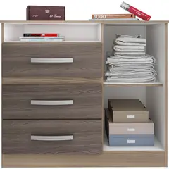 EXIT - Cómoda 1 Puerta 3 Cajón(es) Ártico 89x82x47 cm Tabaco/beige