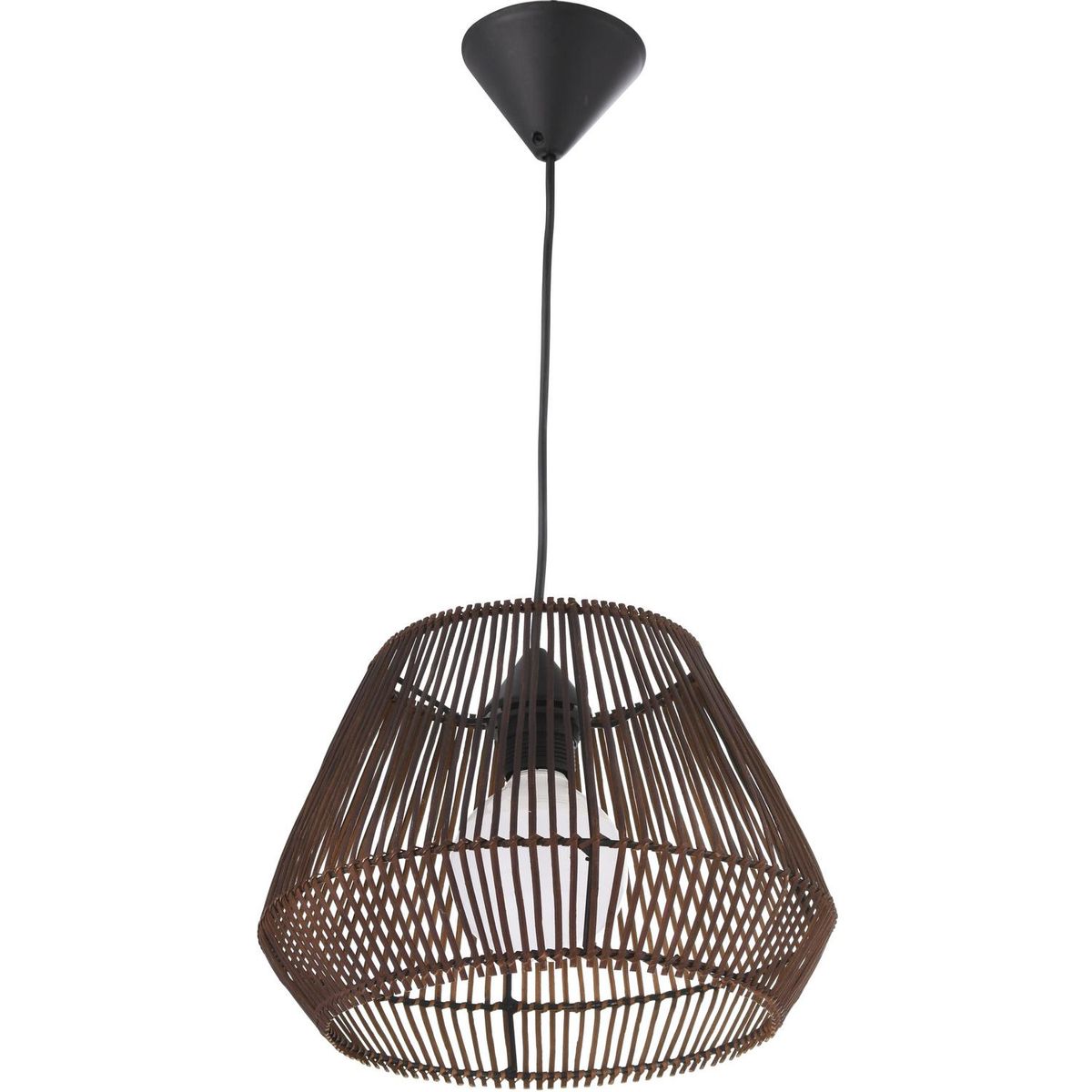 LAMPARAS MANQUEHUE - Lámpara Colgante Cono Mimbre Café