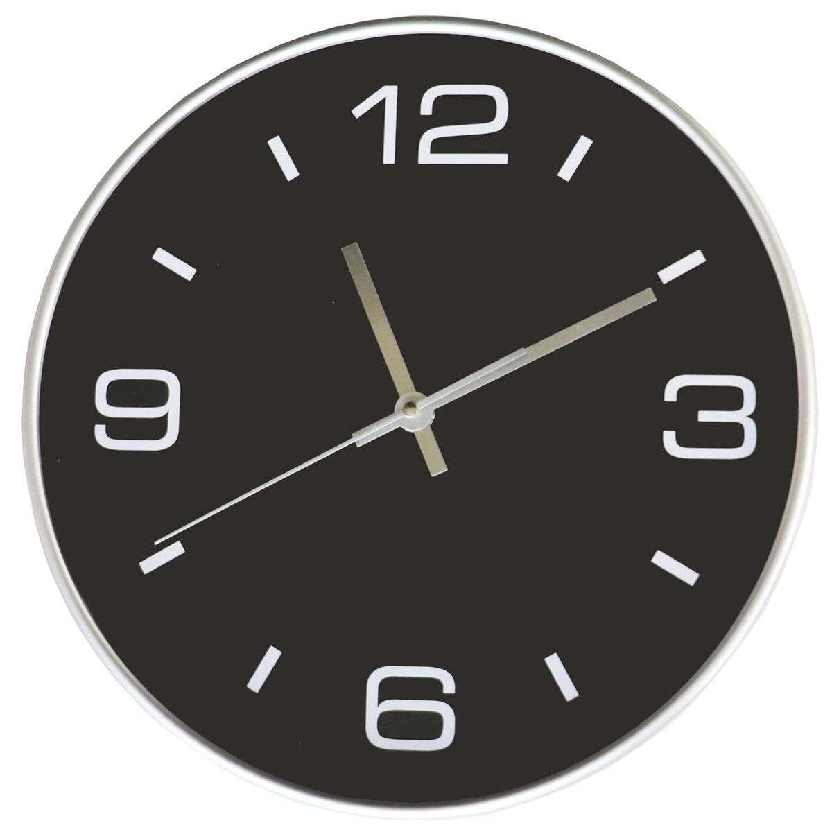 RONDA - Reloj mural decorativo plata/negro