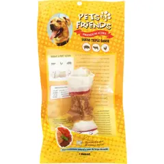 PETS AND FRIENDS - Hueso Triple para Perro Adulto Pollo, vacuno y cerdo 0.165 kg