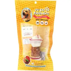 PETS AND FRIENDS - Hueso Triple para Perro Adulto Pollo, Vacuno, Cerdo 82 gr