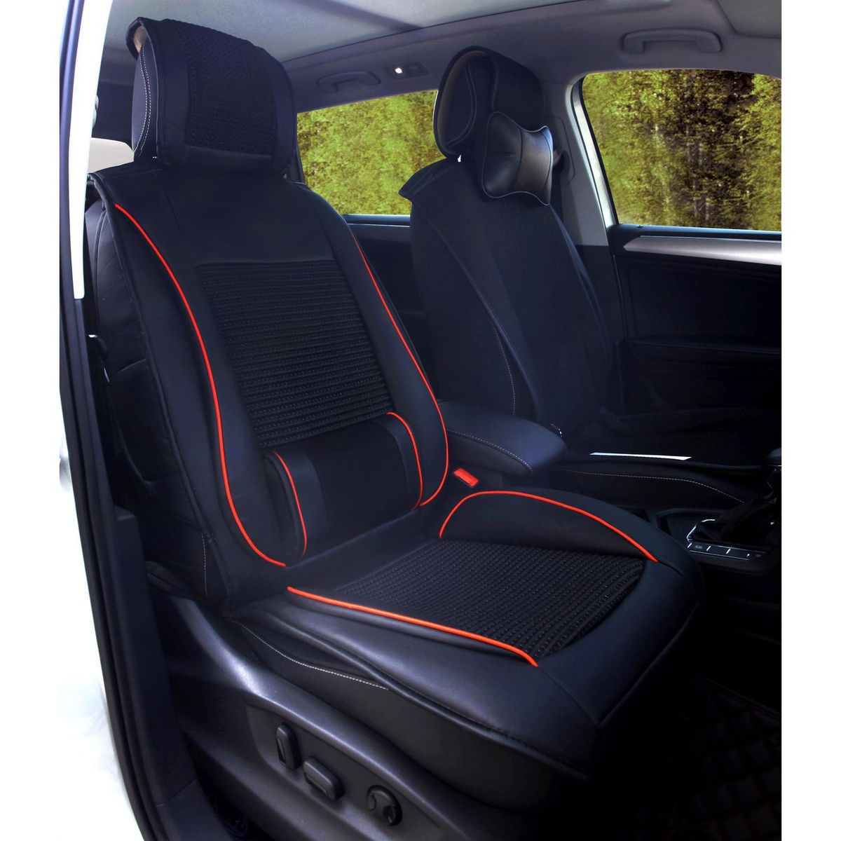 AUTOSTYLE - Cojín Acolchado Autostyle de Cuero para Asiento Automotriz 54x30x20 cm