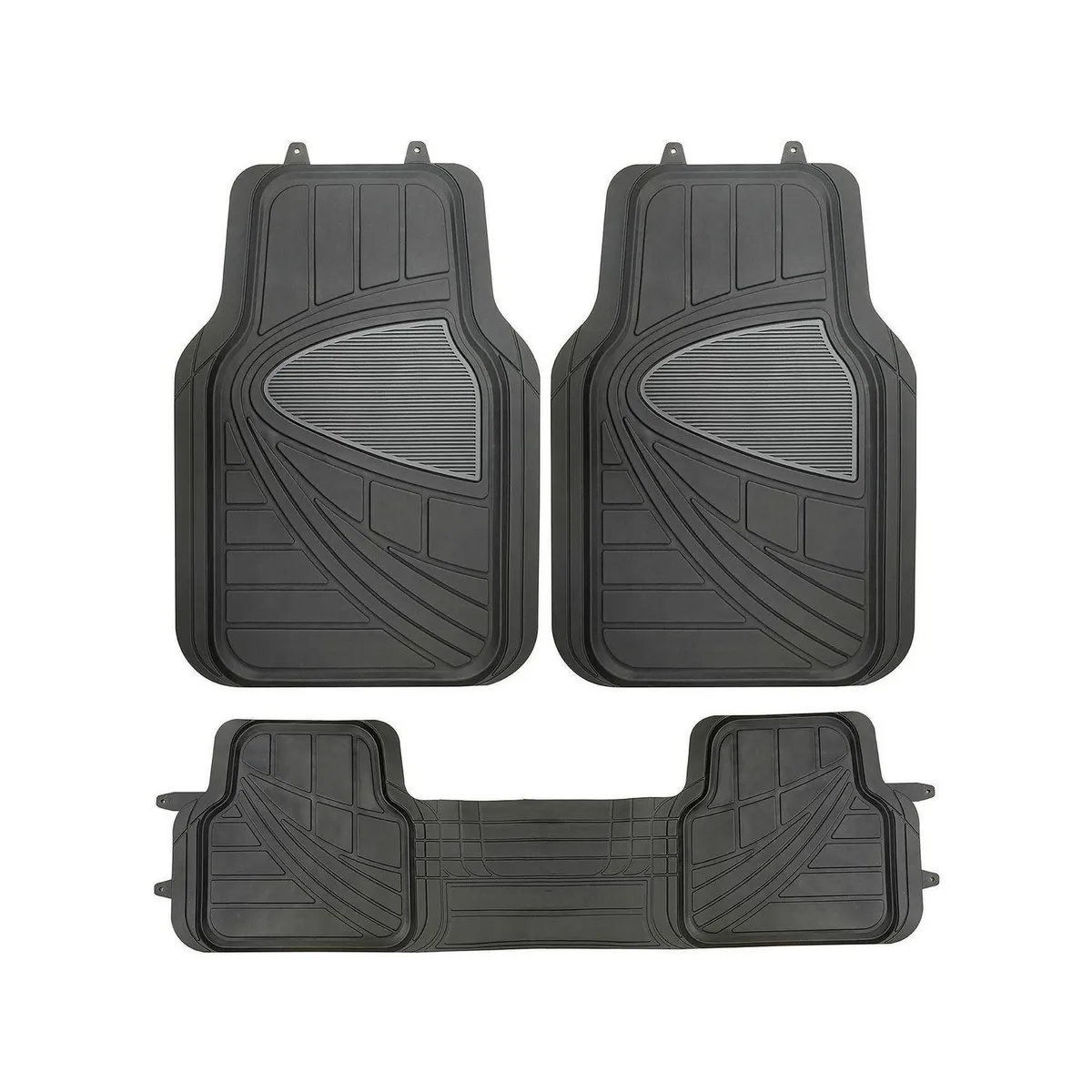 AUTOSTYLE - Set de Cubrepisos Autostyle Antideslizante Universal Negro/gris 3 Piezas