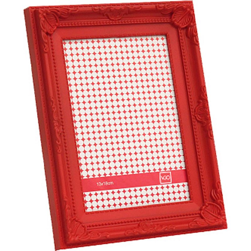 VGO - Marco de Foto Antique 24x29 cm Rojo Plástico