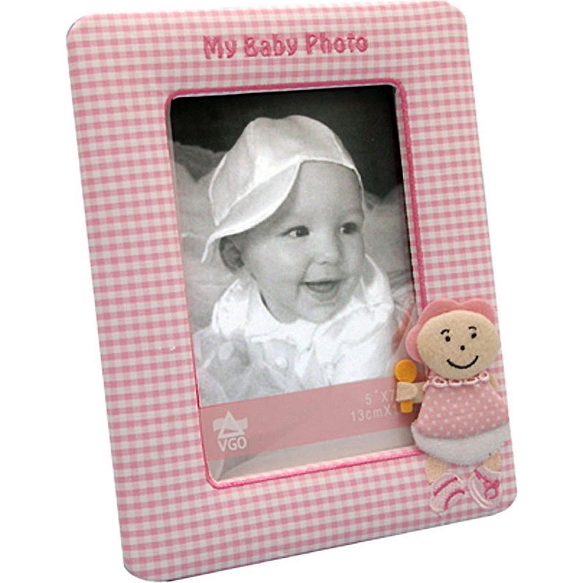 VGO - Marco de fotos de tela infantil cuadrille 10x15 cm