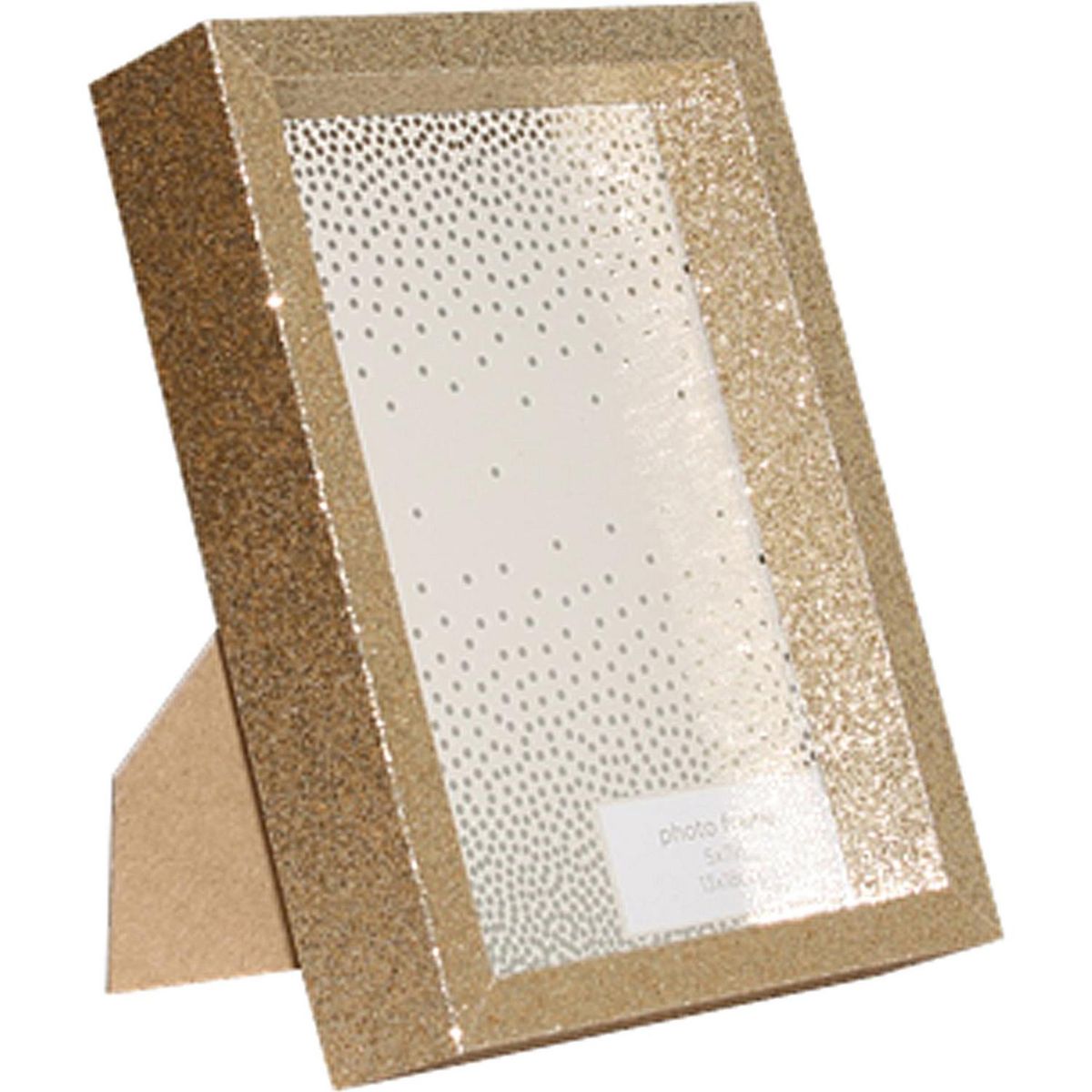 VGO - Marco madera con purpurina 10x15 cm plateado