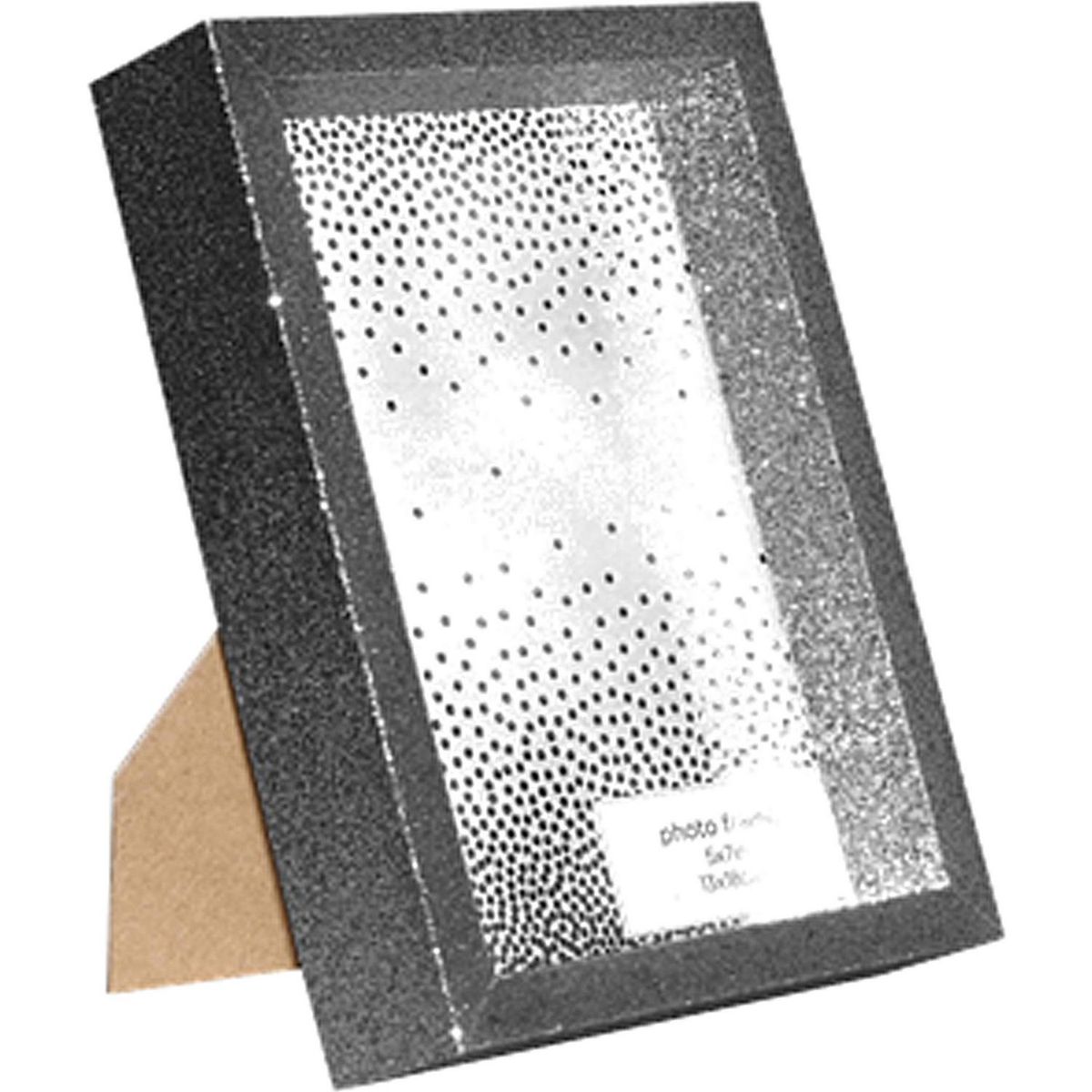 VGO - Marco madera con purpurina 10x15 cm plateado