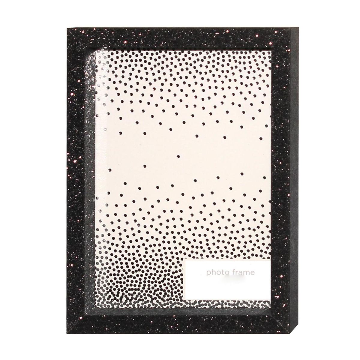 VGO - Marco madera con purpurina 10x15 cm plateado