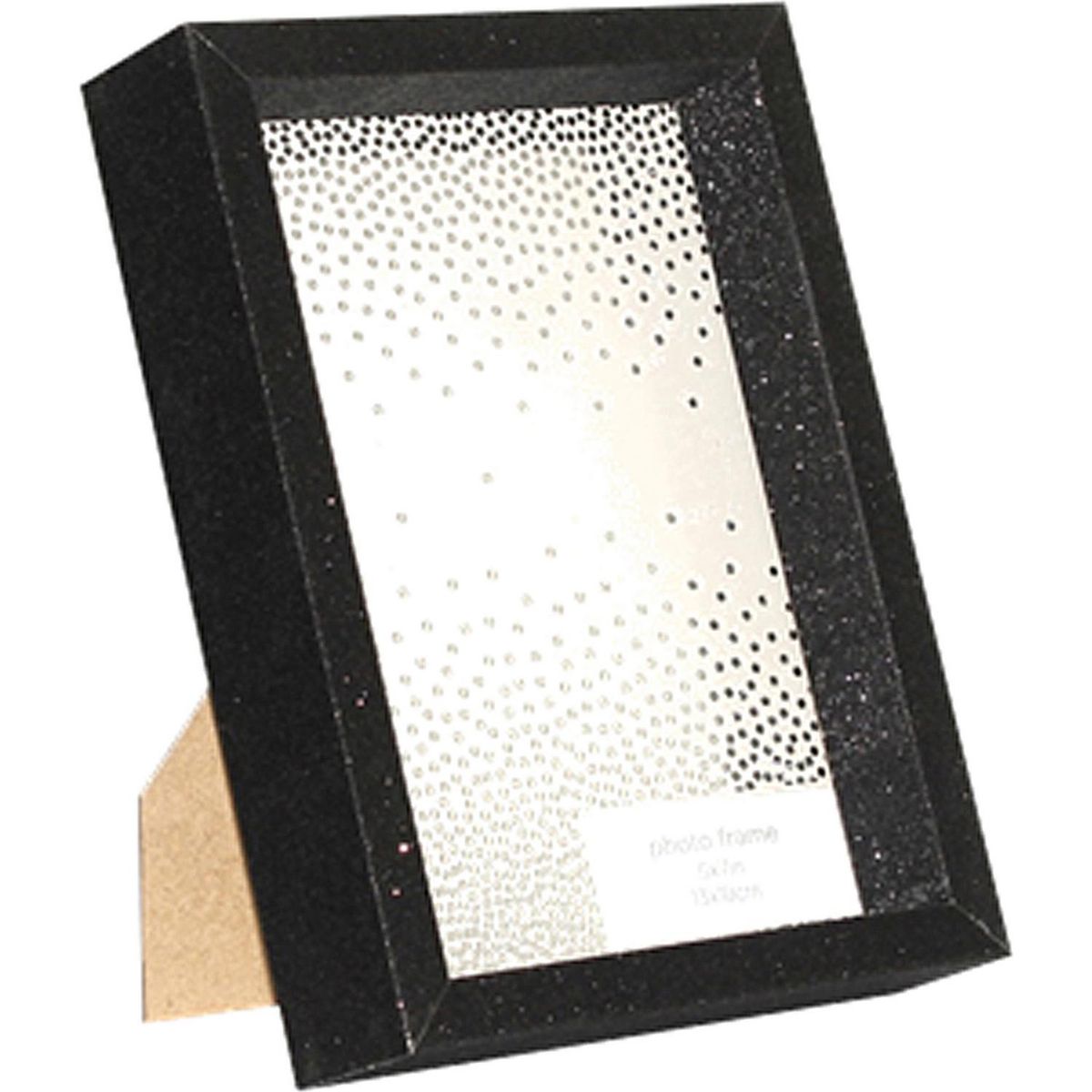 VGO - Marco madera con purpurina 10x15 cm plateado