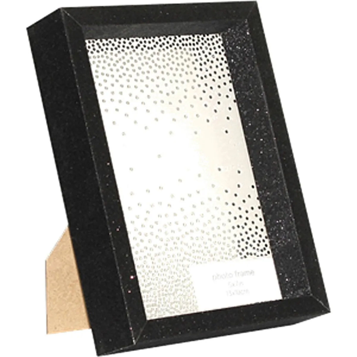 VGO - Marco madera con purpurina 10x15 cm plateado