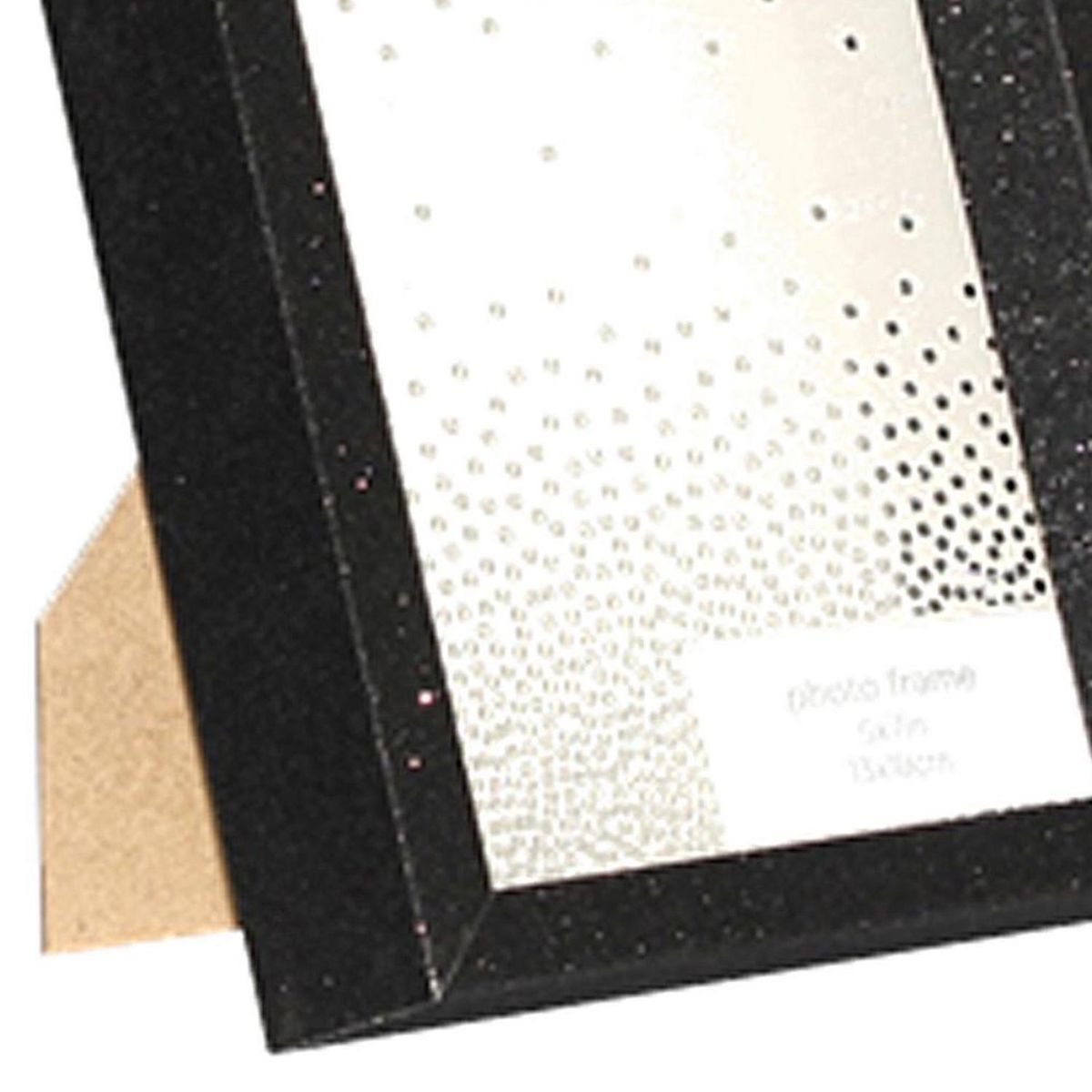 VGO - Marco madera con purpurina 10x15 cm plateado