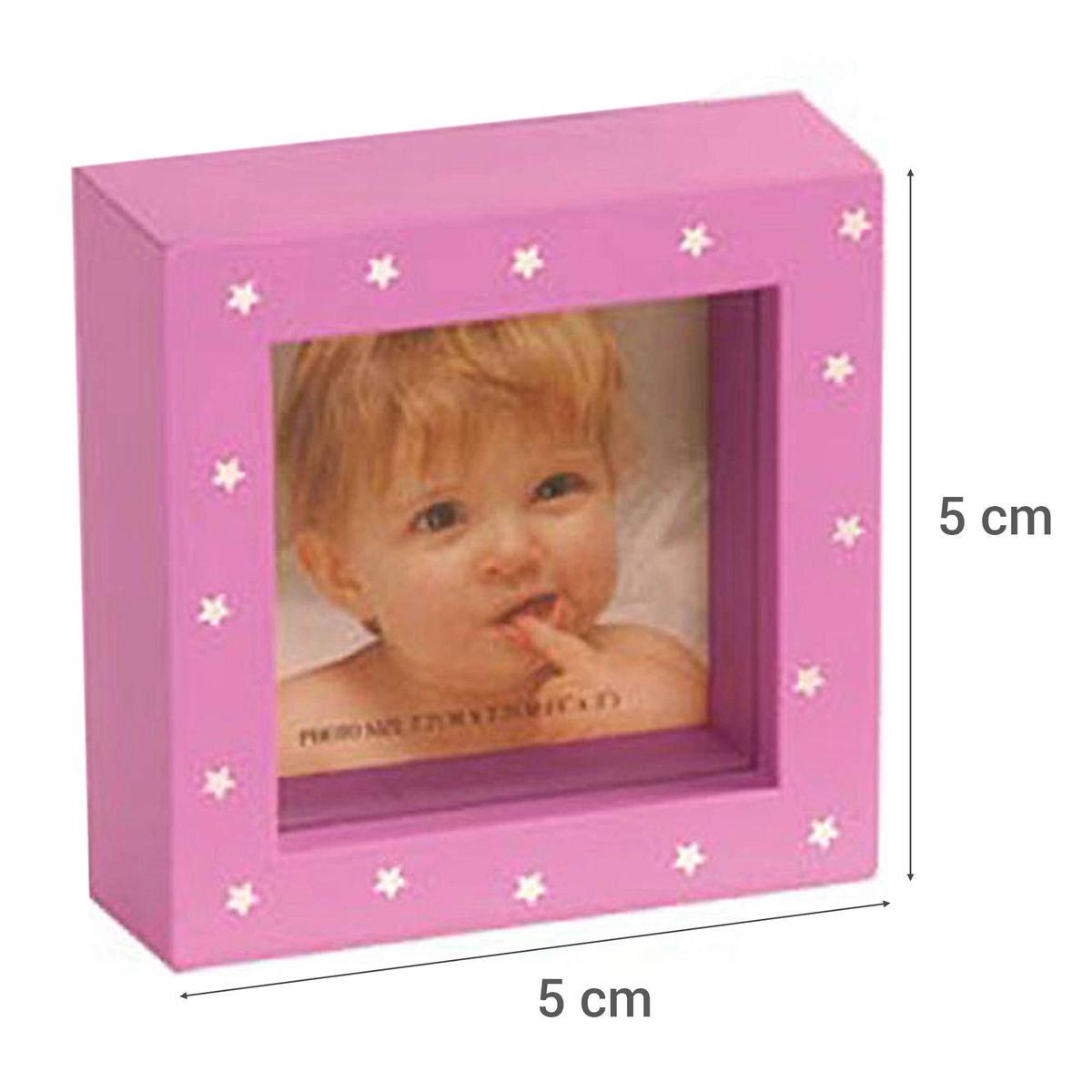 VGO - Set de 3 Mini Marcos de Foto 7x20 cm Rosado Plástico