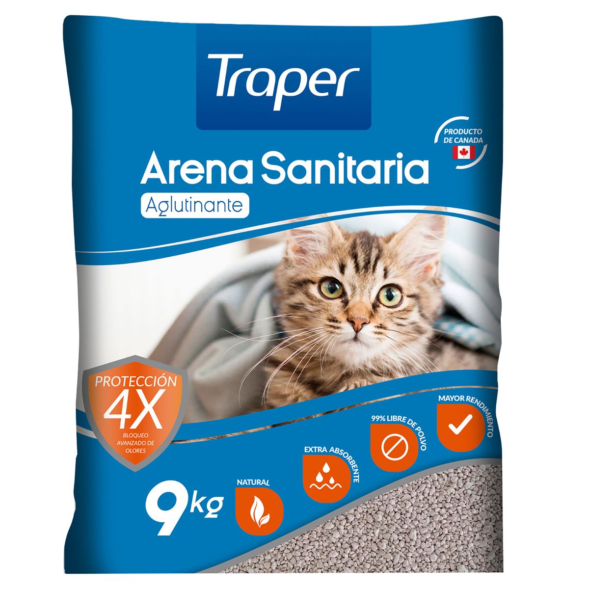 TRAPER - Arena sanitaria para gatos 9 kilos