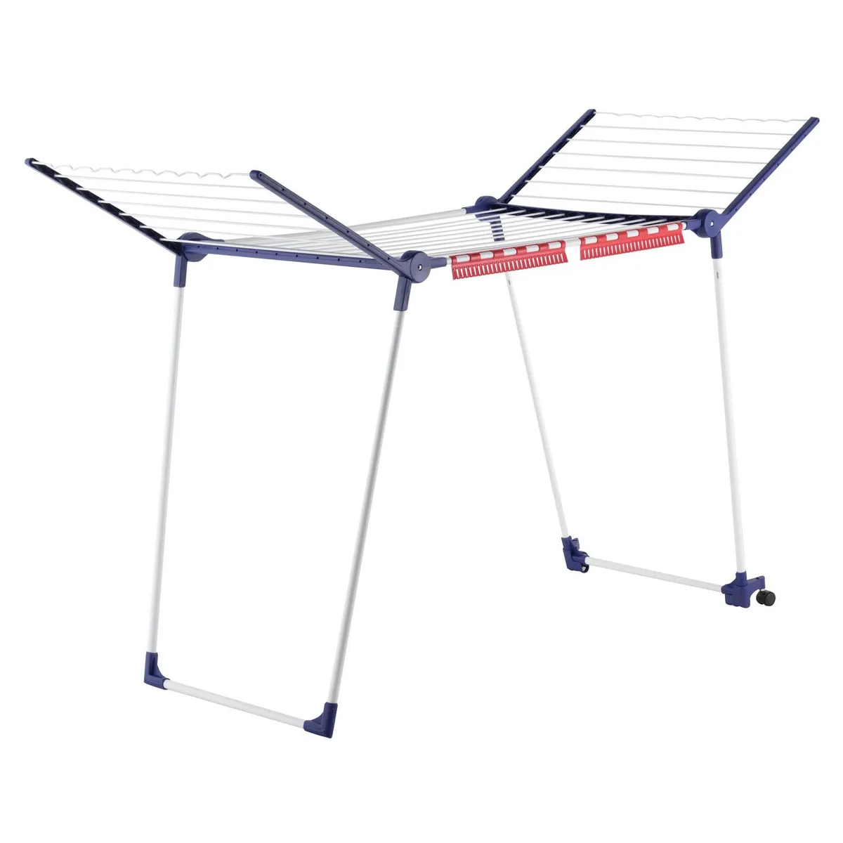 LEIFHEIT - Tendedero de Ropa Alas Plegable Metal 167x66x87 cm Azul
