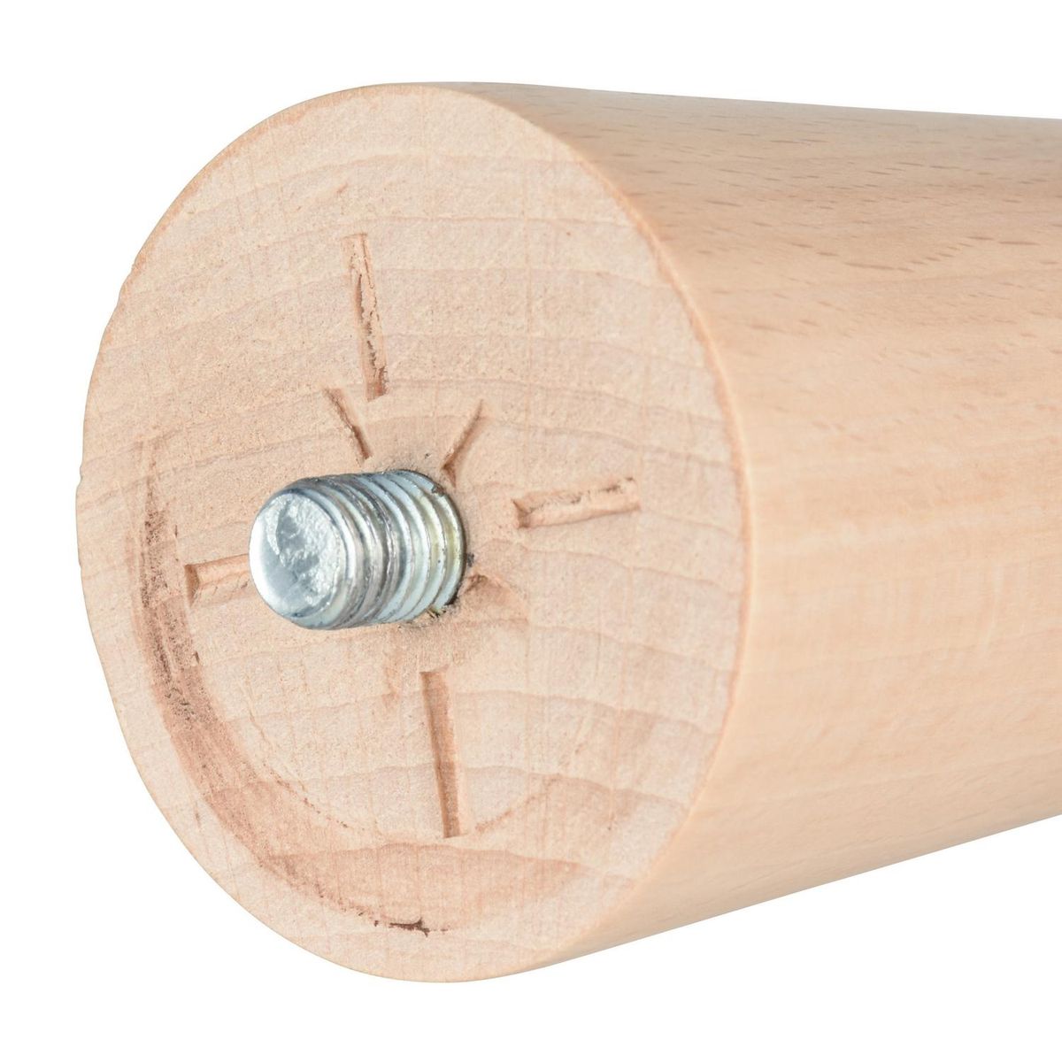 FIXSER - Pata madera conic laca natural 300 mm